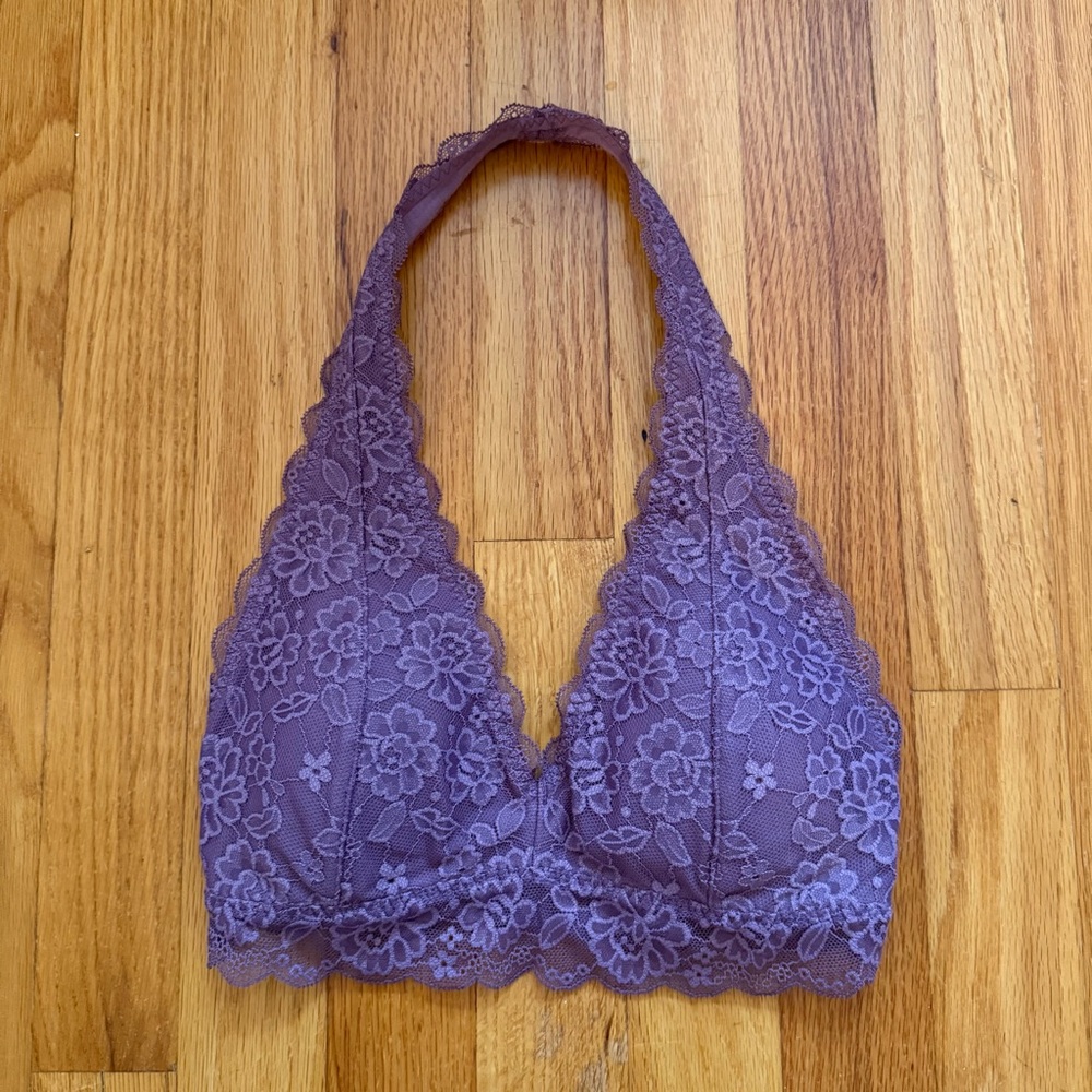 Hollister Lace Halter Bralette - Dark Lavender